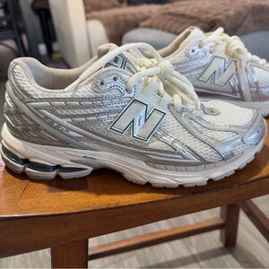 New Balance 1906R Cream and Silver Running Shoes